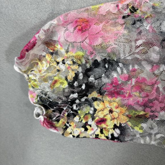 CJ Banks Womens Pullover Blouse Sheer Pink Floral Plus Size 3X - Picture 5 of 13